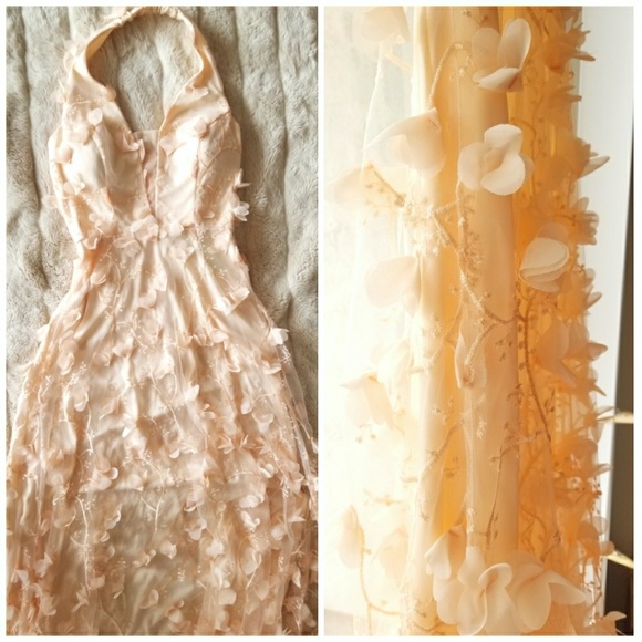 🍒NWT🍒 ROMANTIC PETAL MAXI DRESS IN PEACH - Picture 4 of 7